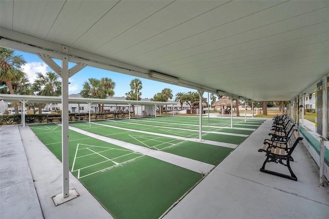 view of community with shuffleboard