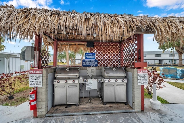 view of patio featuring grilling area