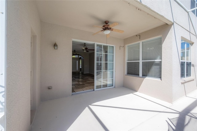 view of patio / terrace featuring a ceiling fan