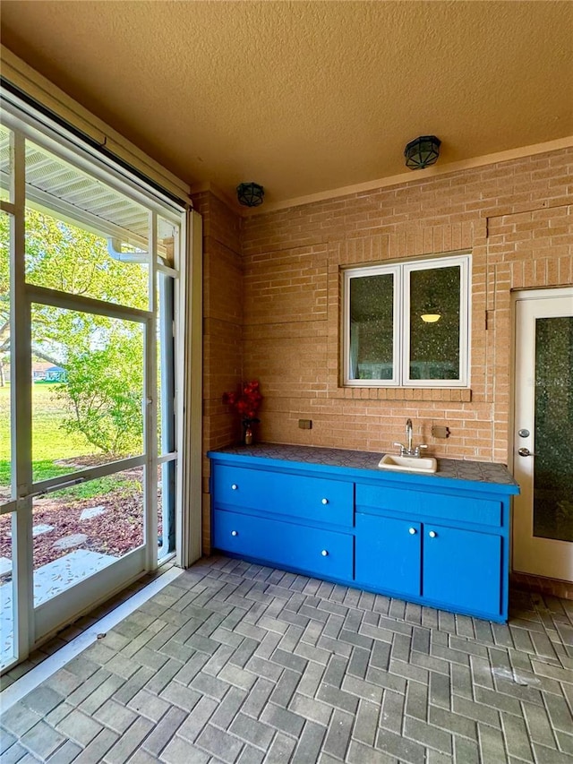 interior space with a sink