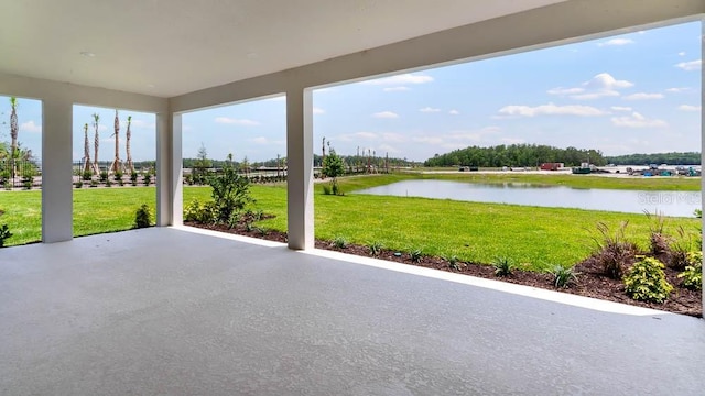 5646 Nevis Ter, Kissimmee, FL 34758 - unfurnished sunroom with a water view