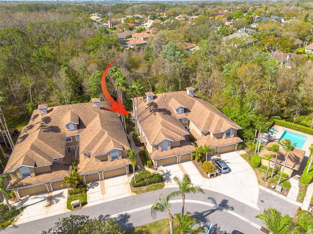 birds eye view of property featuring a residential view