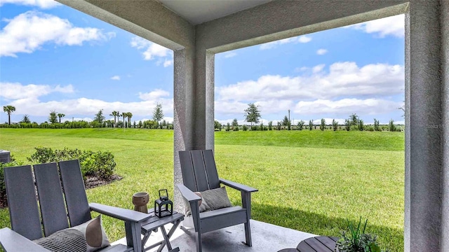 view of patio featuring a rural view