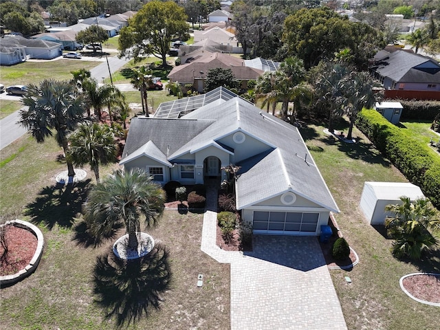 aerial view with a residential view