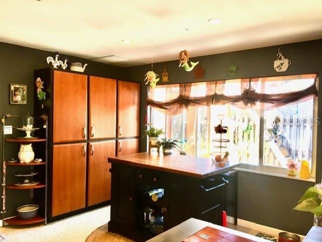 kitchen with brown cabinetry