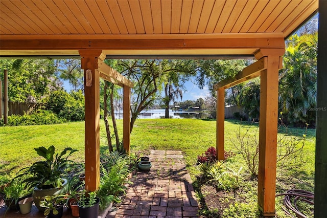 view of patio with a fenced backyard