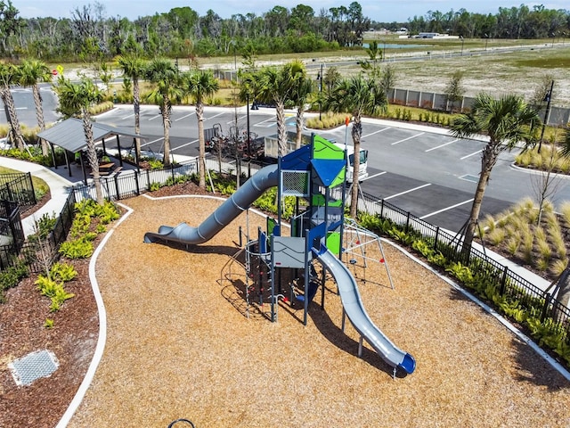 communal playground with fence