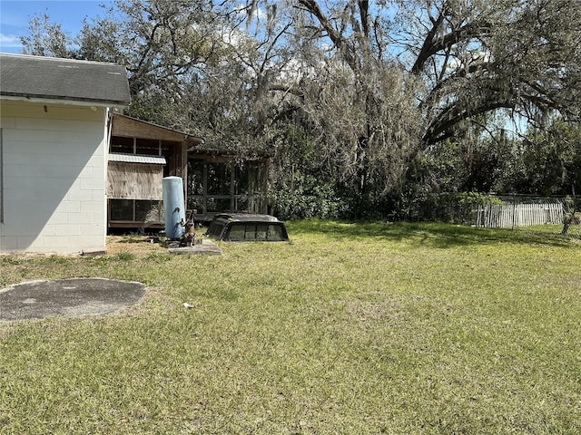 view of yard with fence