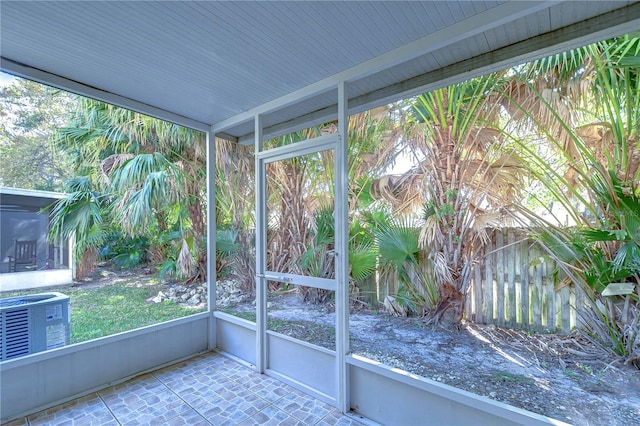 view of unfurnished sunroom