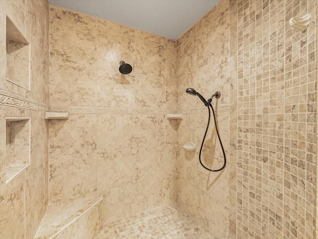 details with tiled shower