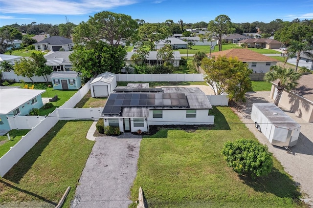 drone / aerial view with a residential view