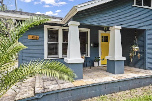 exterior space with a porch