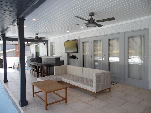 2709 Fairway View Dr, Valrico, FL 33596 - exterior space with ceiling fan and light tile patterned flooring