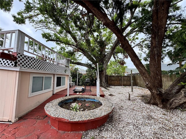 view of yard with a patio area and a fenced backyard