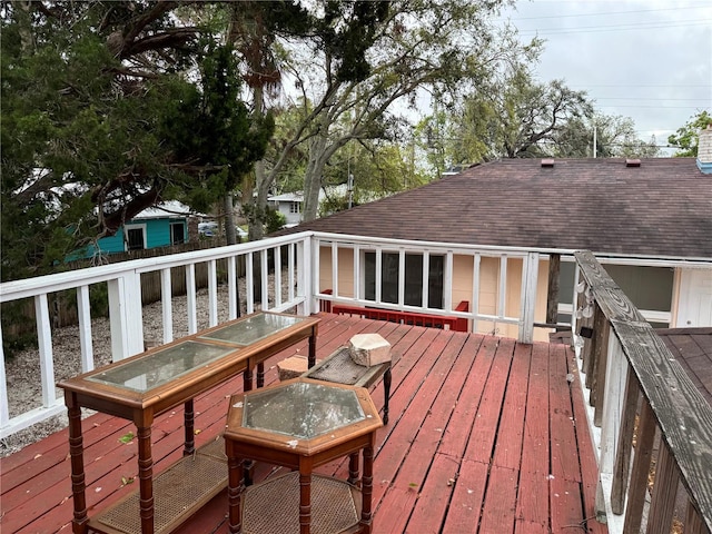 view of wooden deck