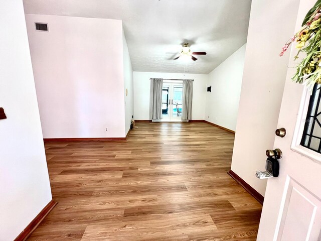 1811 Tawnee Pl, Brandon, FL 33510 - spare room with baseboards, visible vents, ceiling fan, and light wood-style flooring