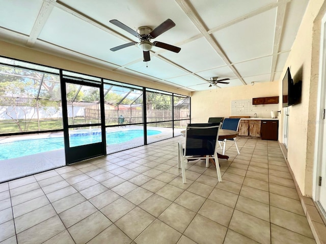 1811 Tawnee Pl, Brandon, FL 33510 - sunroom featuring coffered ceiling and plenty of natural light