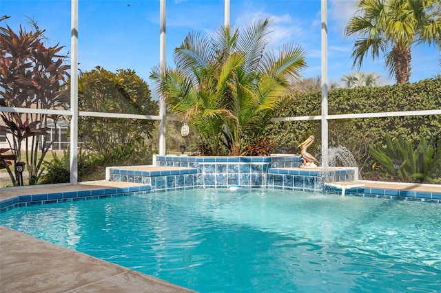 pool with a lanai