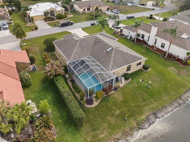 aerial view with a residential view