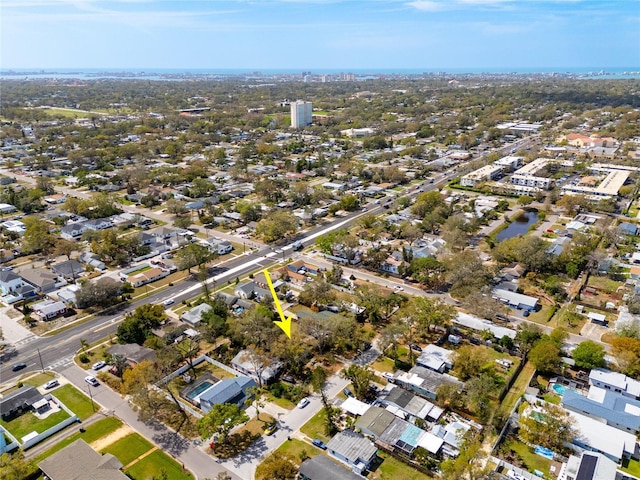 bird's eye view with a residential view