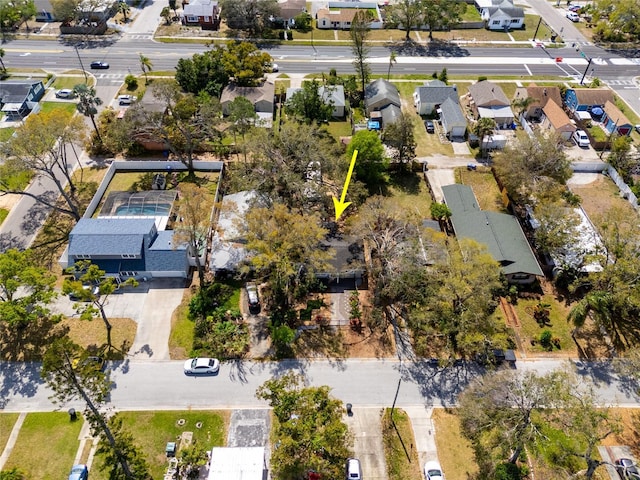 bird's eye view with a residential view