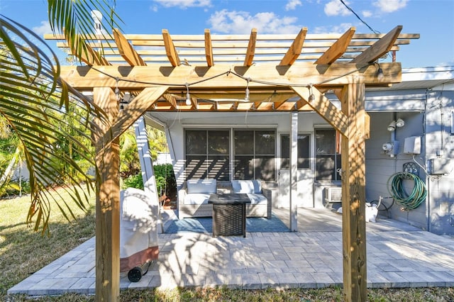 view of patio featuring a pergola