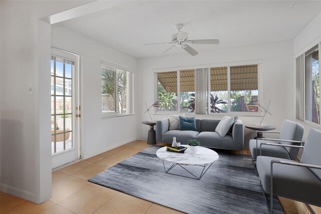 1549 San Christopher Dr, Dunedin, FL 34698 - sunroom with ceiling fan and a wealth of natural light
