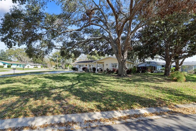 1549 San Christopher Dr, Dunedin, FL 34698 - view of front facade featuring a front yard