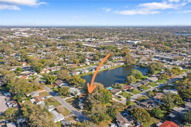 1549 San Christopher Dr, Dunedin, FL 34698 - drone / aerial view featuring a residential view and a water view