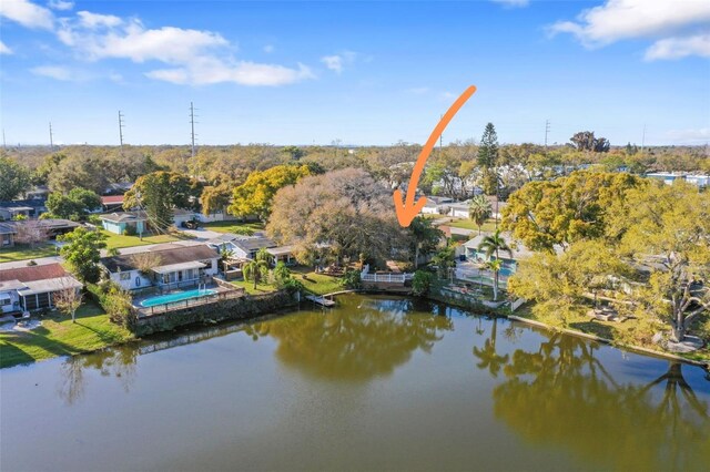 1549 San Christopher Dr, Dunedin, FL 34698 - birds eye view of property featuring a water view