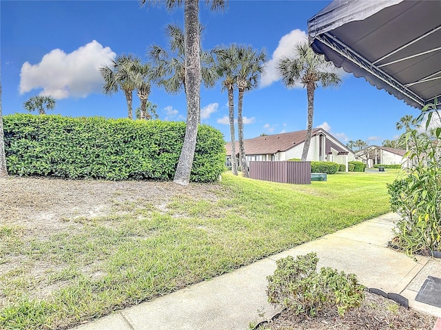 view of yard with fence