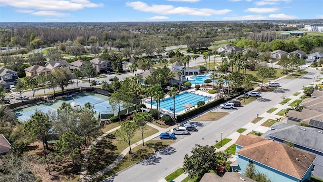 drone / aerial view with a residential view