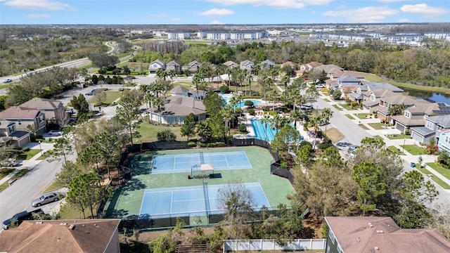 aerial view featuring a residential view