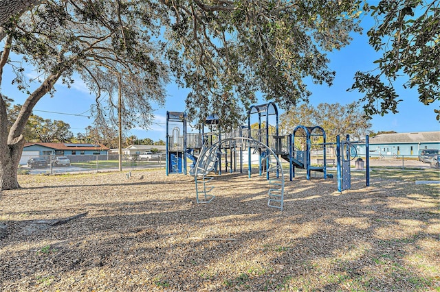 community play area featuring fence