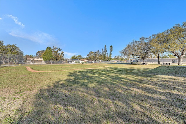 view of yard featuring fence