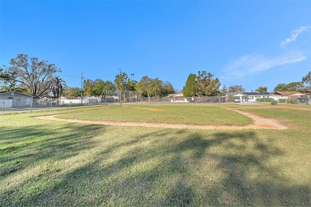 view of yard with fence