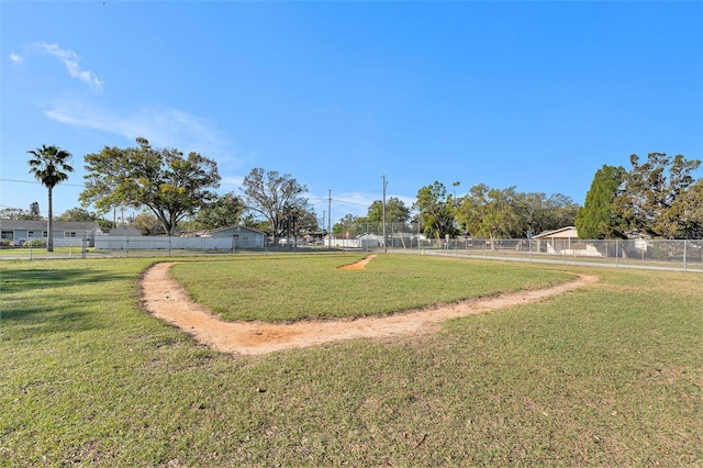 view of yard with fence