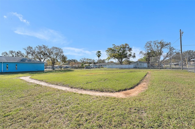 view of yard with fence