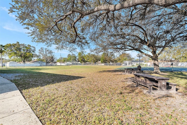 view of yard featuring fence