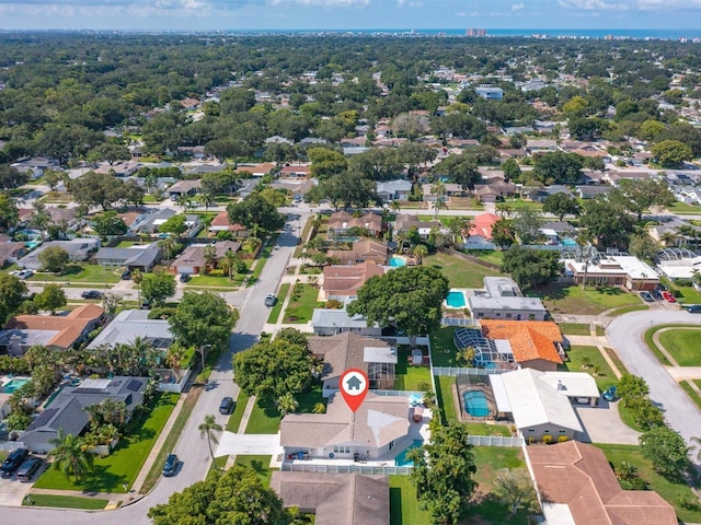 aerial view with a residential view