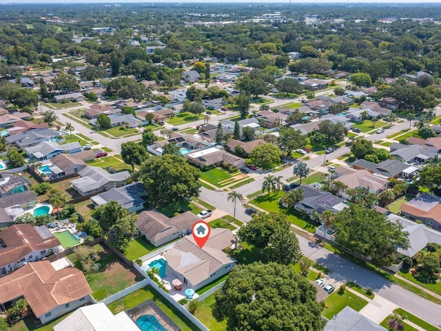 bird's eye view with a residential view