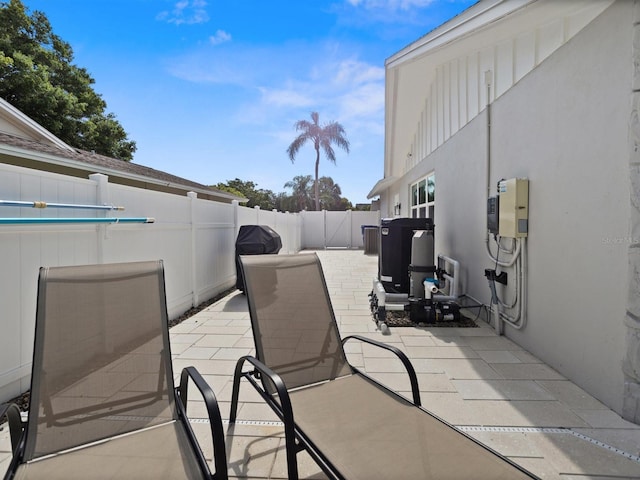 view of patio featuring a fenced backyard