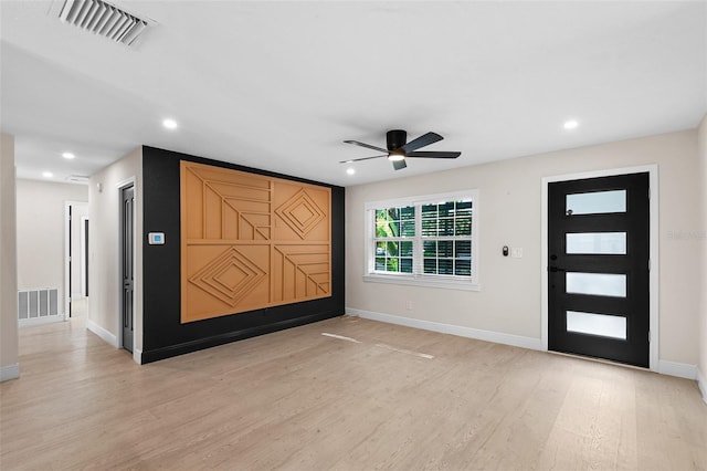 810 22nd St N, Saint Petersburg, FL 33713 - entryway with light wood-style flooring, visible vents, and recessed lighting