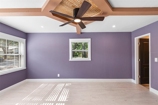 810 22nd St N, Saint Petersburg, FL 33713 - spare room featuring light wood-type flooring, ceiling fan, baseboards, and recessed lighting