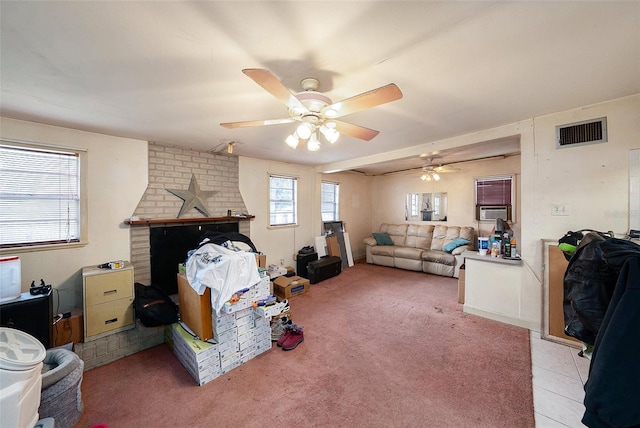 9048 94th St, Seminole, FL 33777 - bedroom featuring cooling unit, light colored carpet, and visible vents