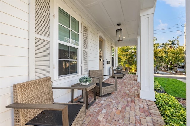 view of patio with a porch