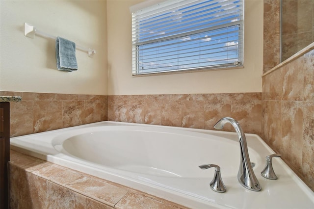 full bathroom featuring a garden tub