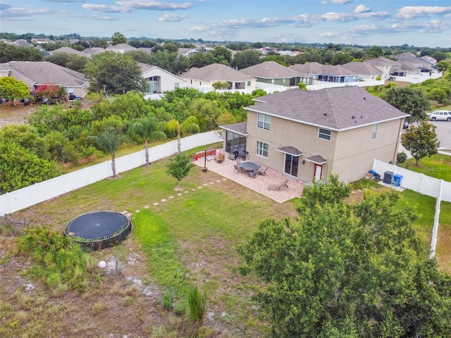 aerial view with a residential view