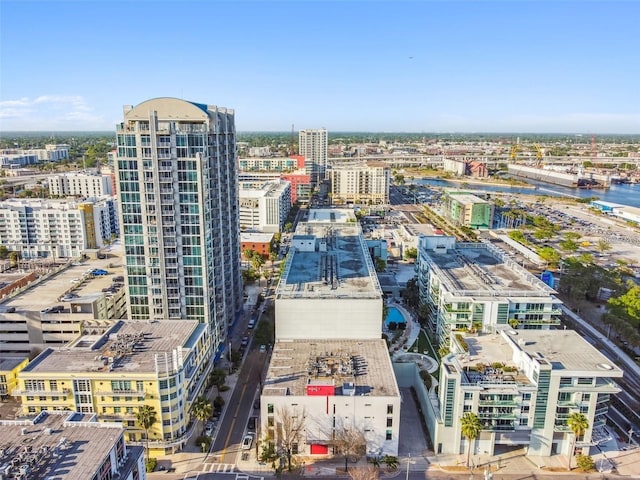 drone / aerial view featuring a city view