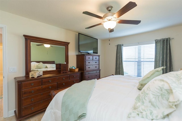 bedroom with ceiling fan